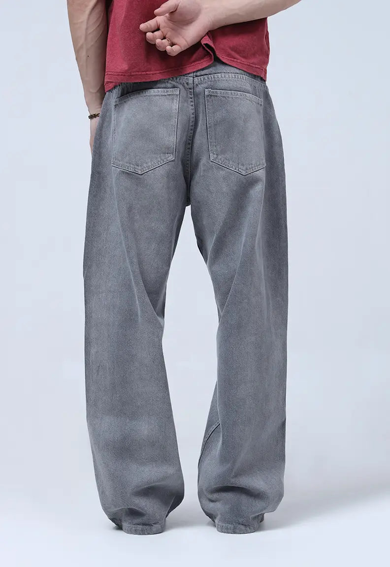Grey Wide-Leg Denim