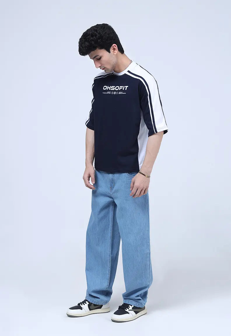 Panelled Tee - Blue