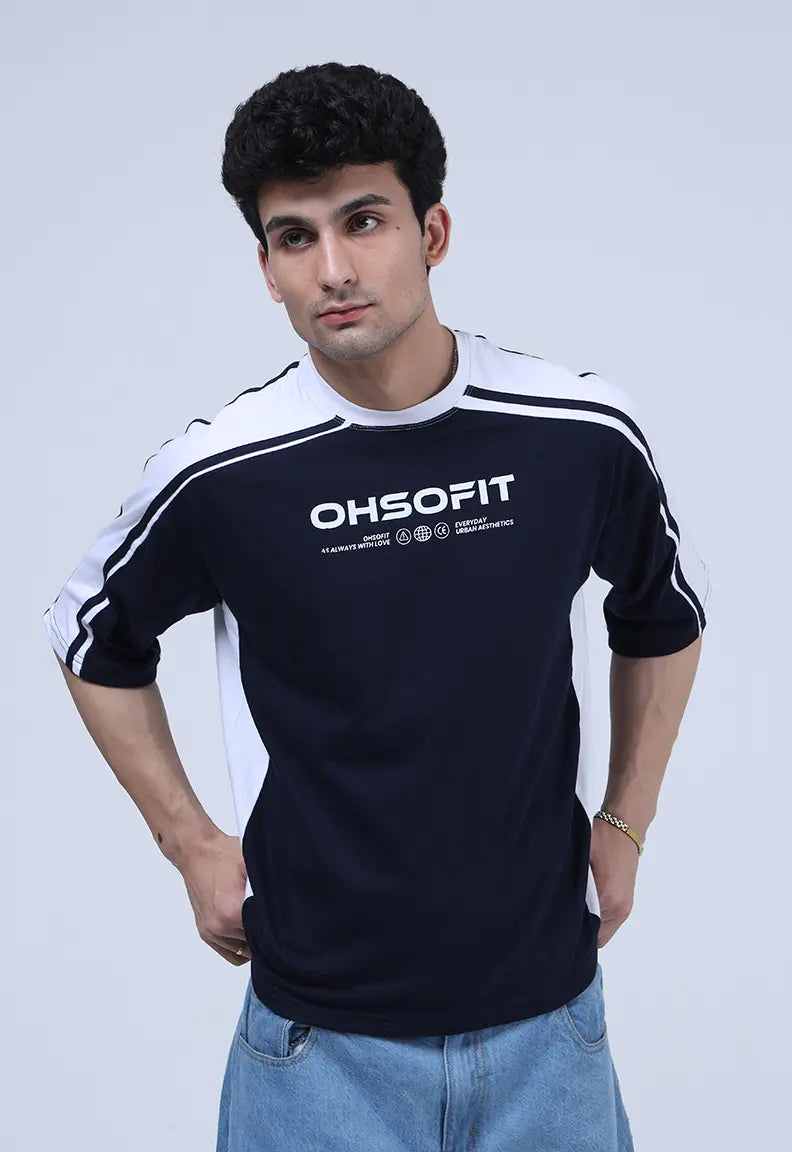 Panelled Tee - Blue