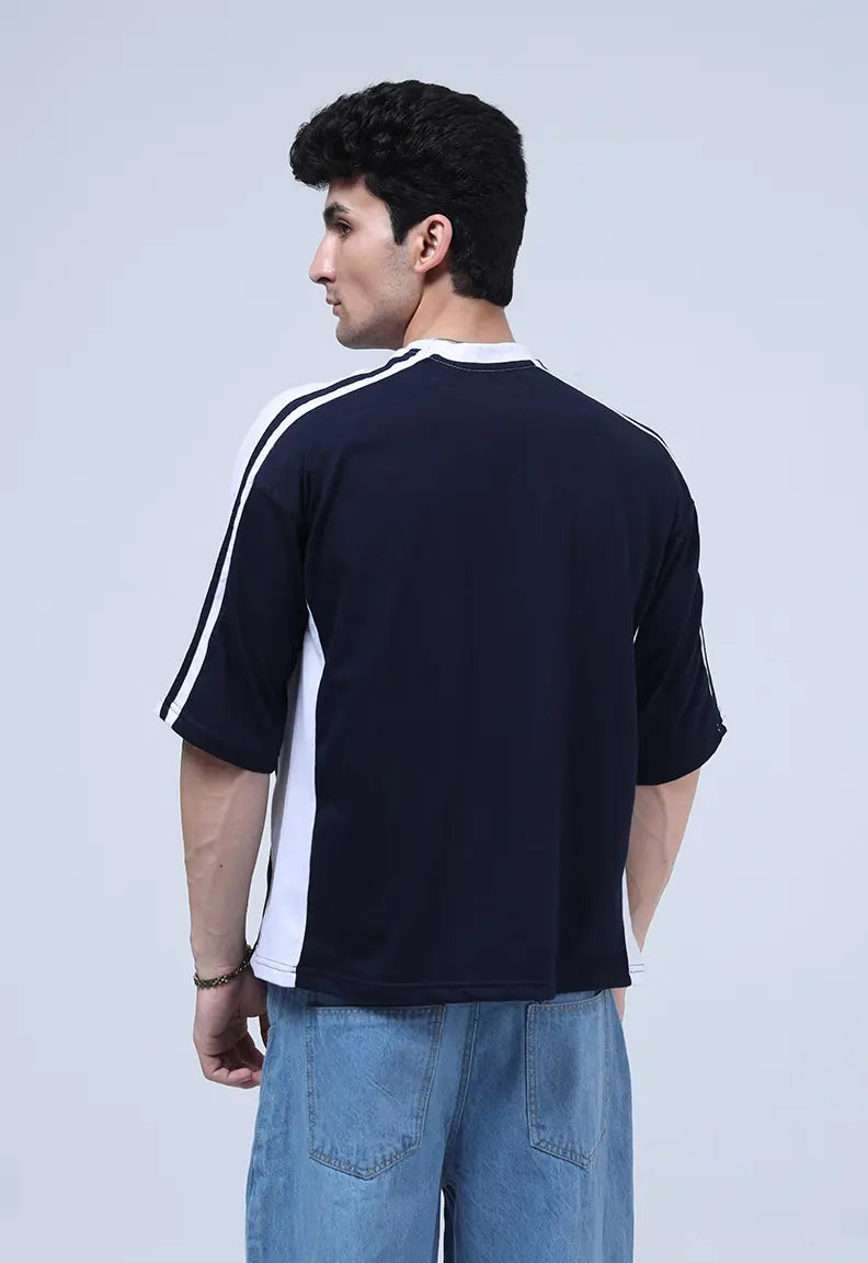 Panelled Tee - Blue