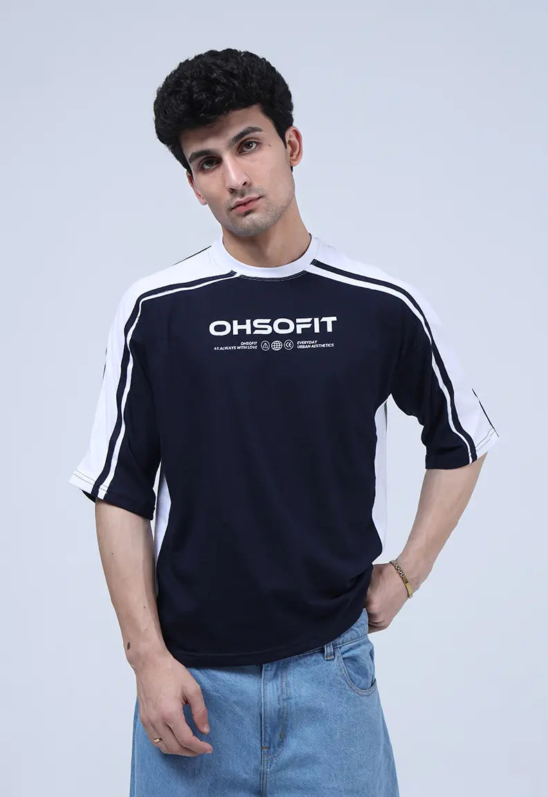 Panelled Tee - Blue