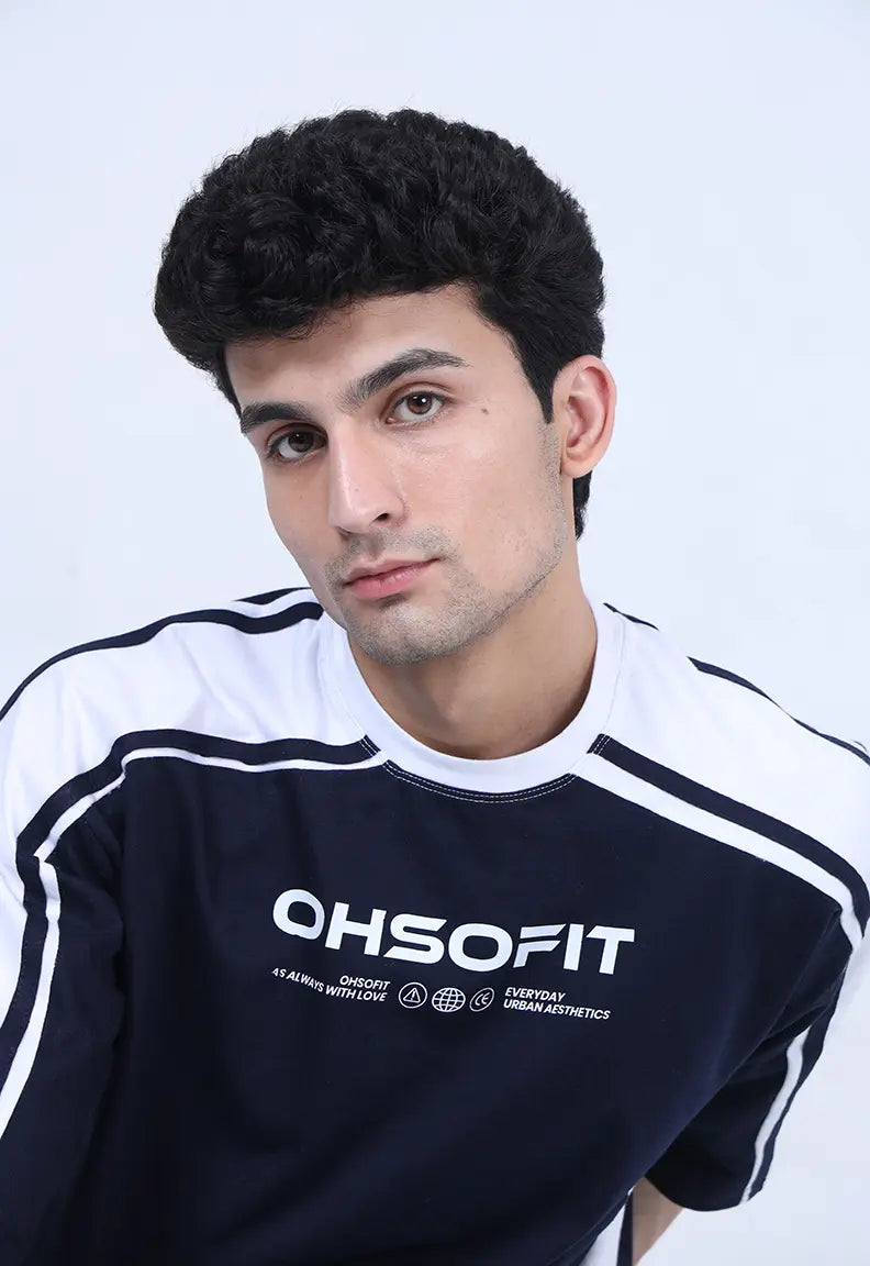 Panelled Tee - Blue
