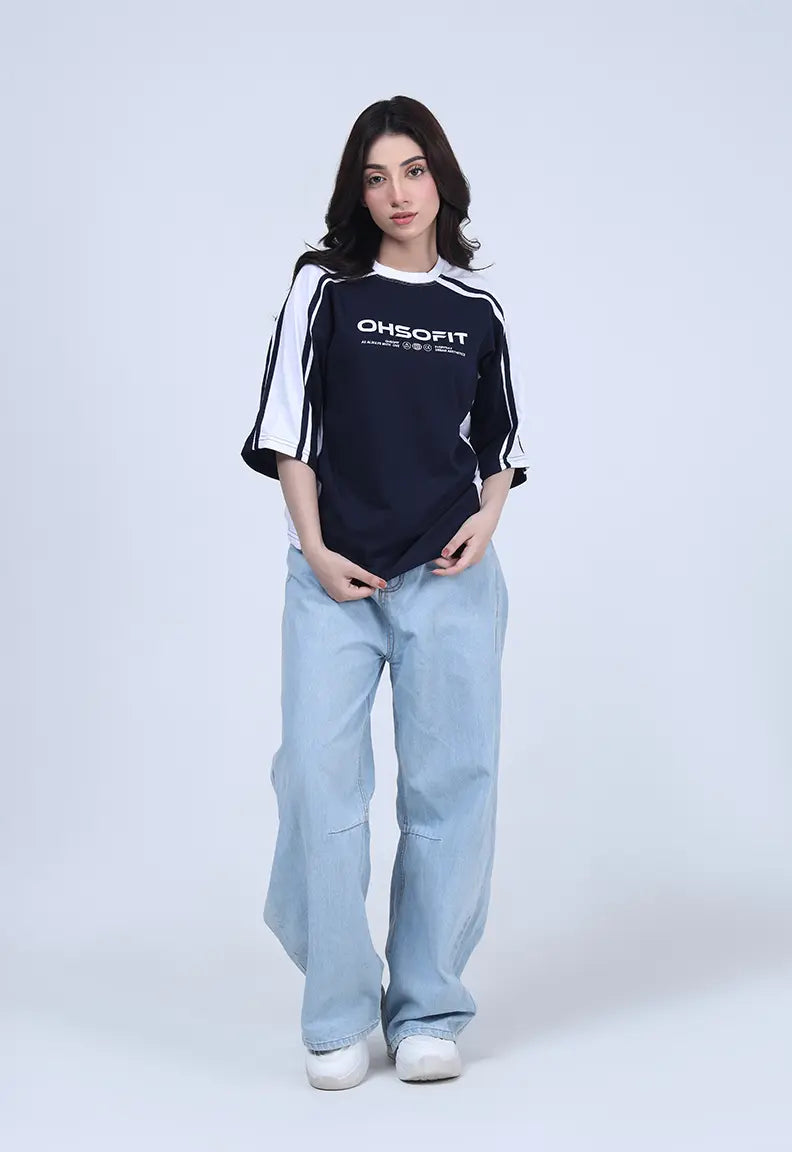 Panelled Tee - Blue