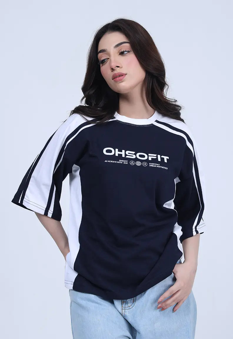 Panelled Tee - Blue