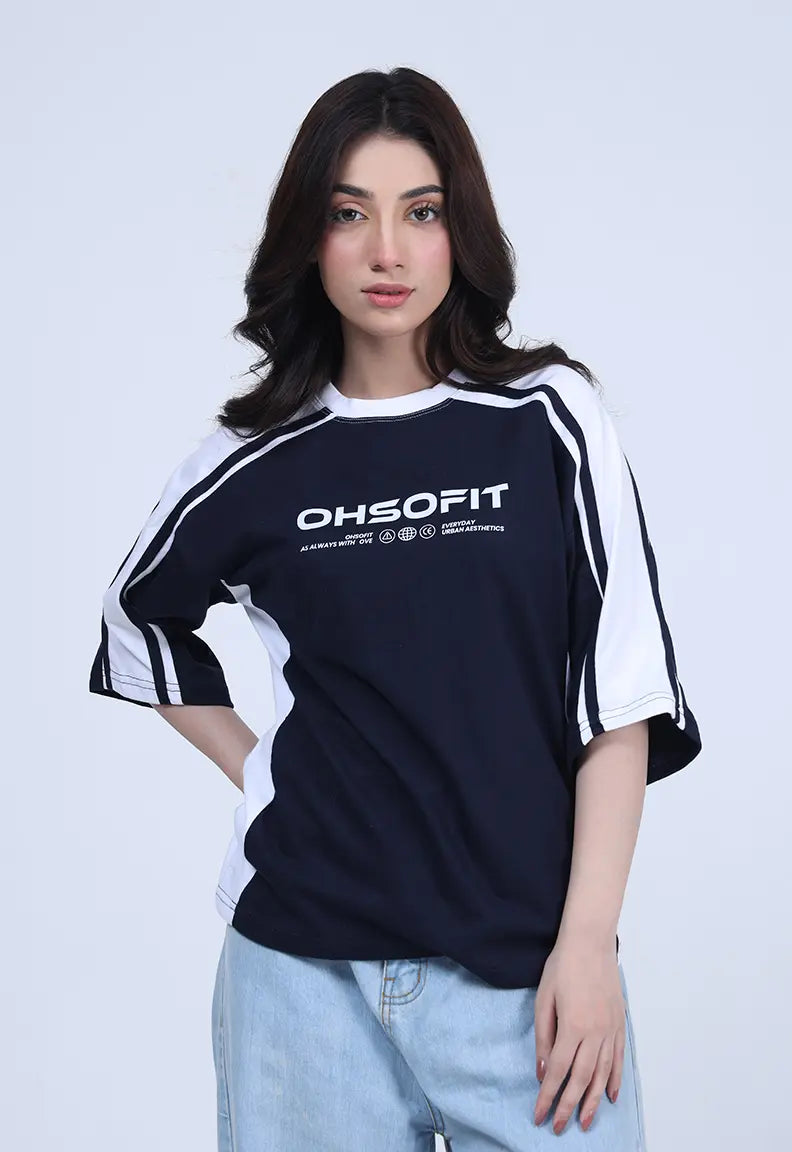 Panelled Tee - Blue