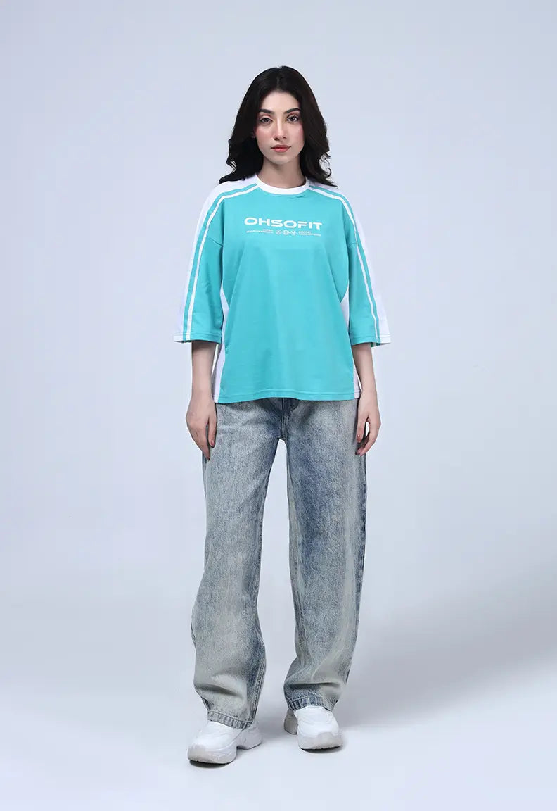 Panelled Tee - Light Green