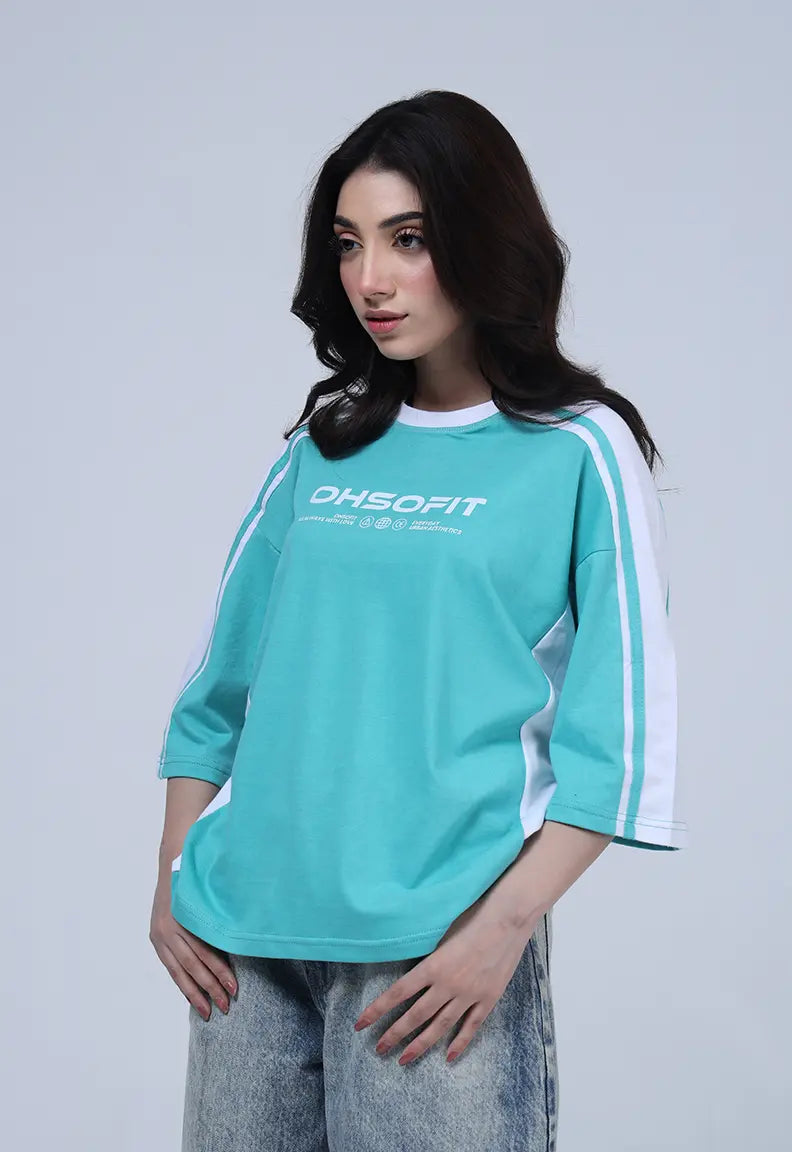 Panelled Tee - Light Green