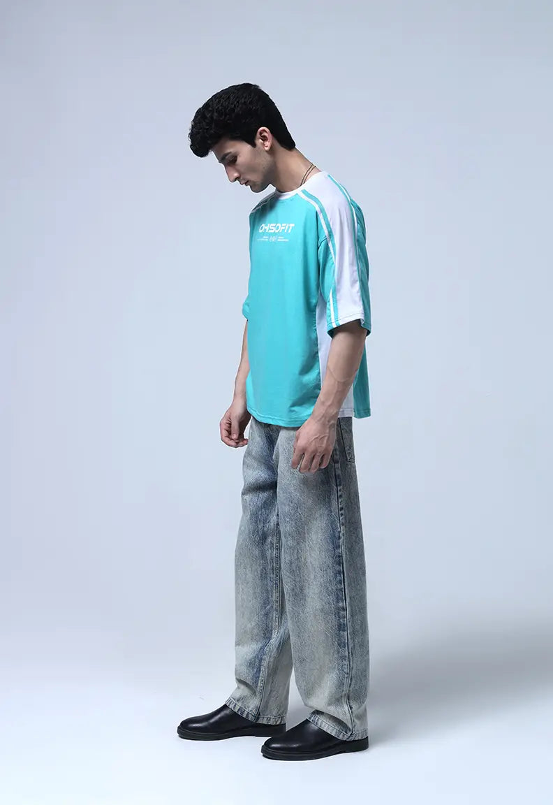 Panelled Tee - Light Green