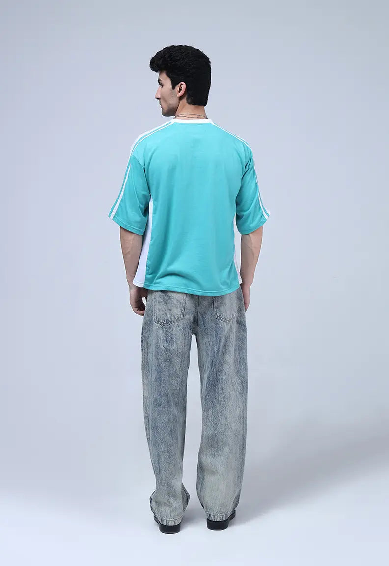 Panelled Tee - Light Green