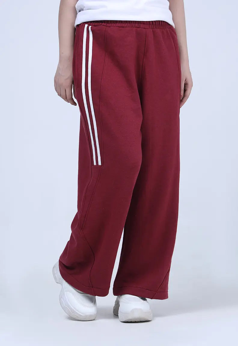 Baggy Trousers - Maroon Stripe
