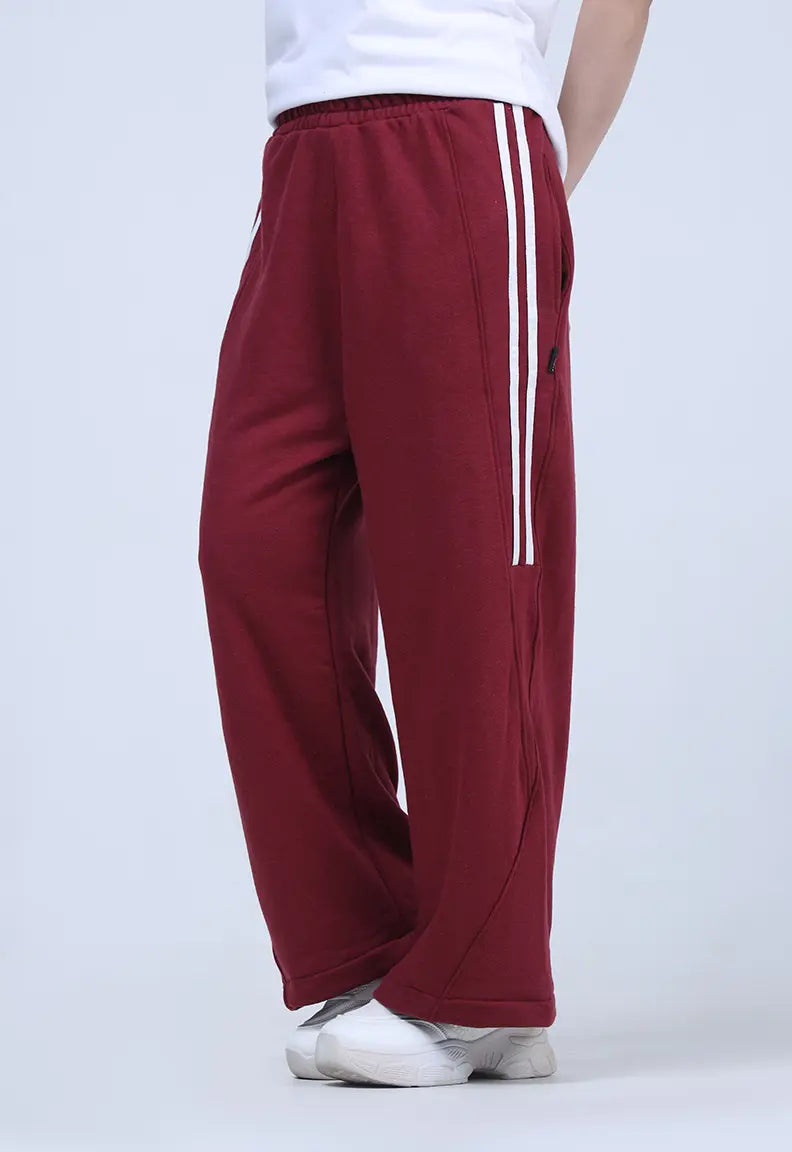 Baggy Trousers - Maroon Stripe
