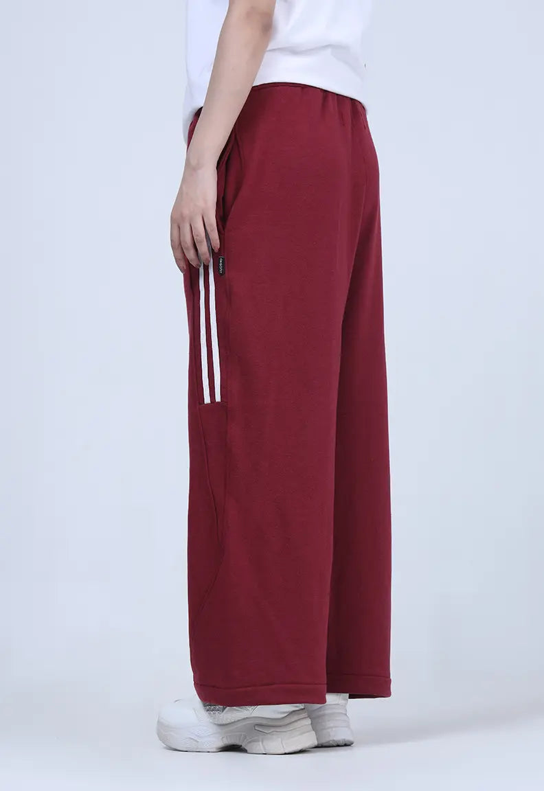 Baggy Trousers - Maroon Stripe