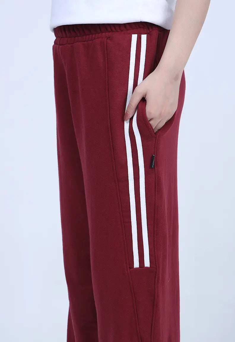 Baggy Trousers - Maroon Stripe