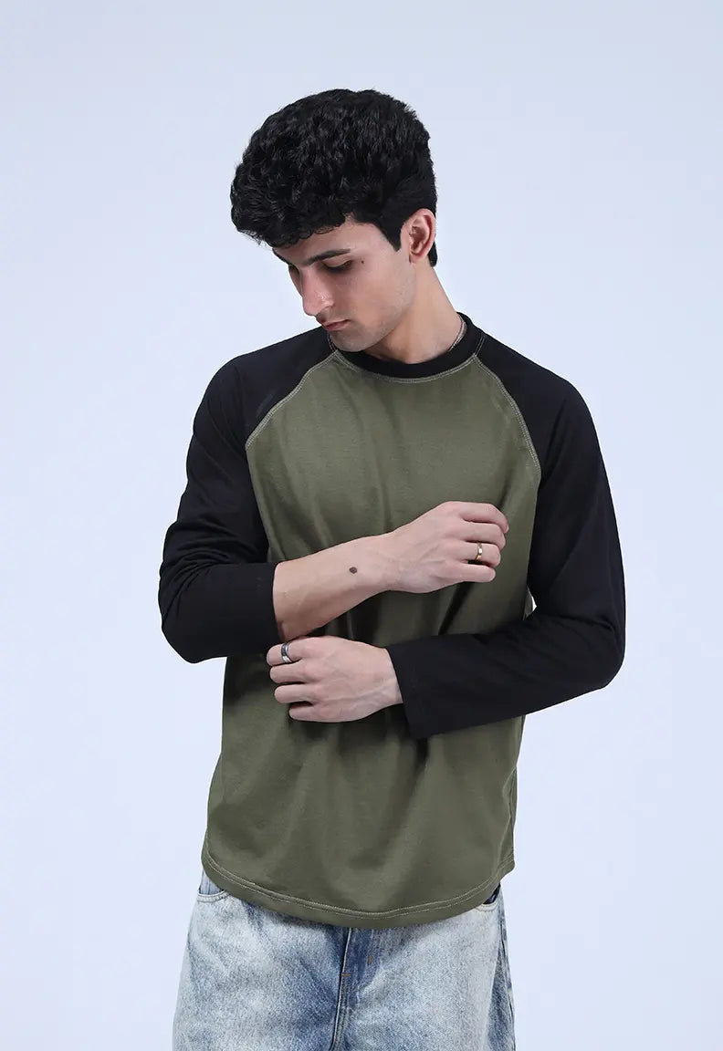 Raglan - Olive Black