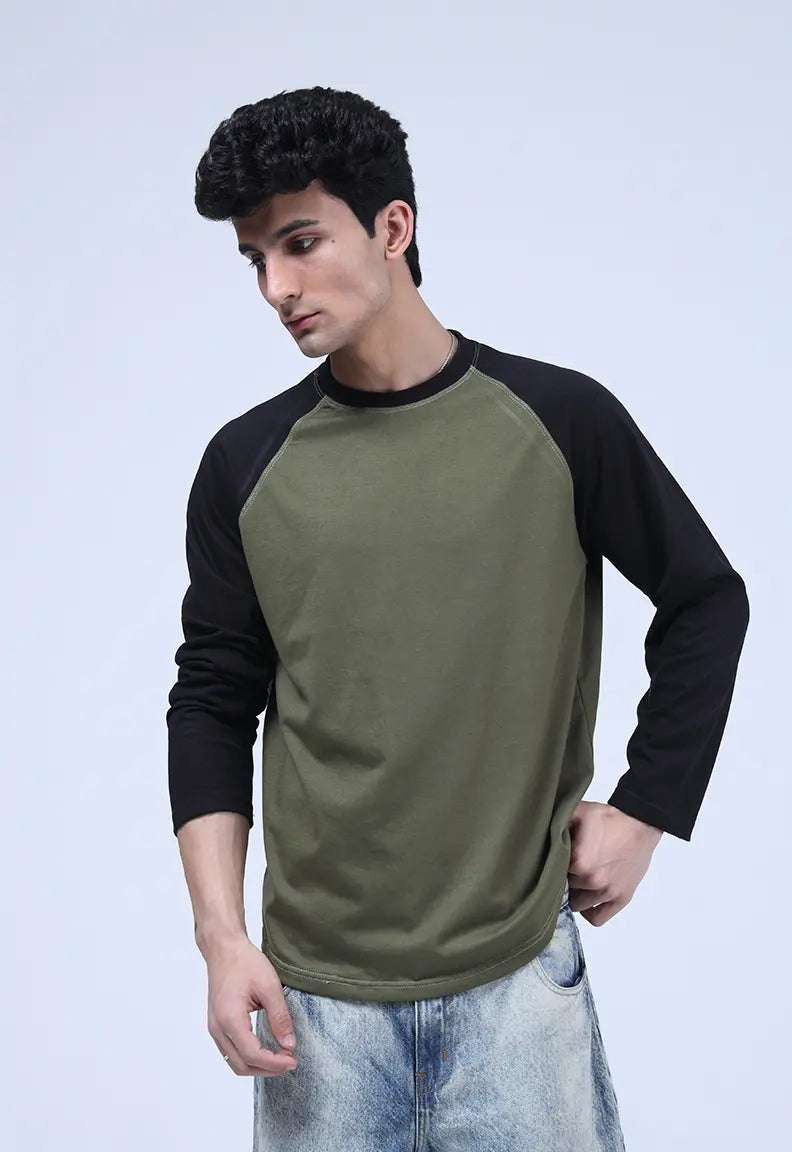 Raglan - Olive Black