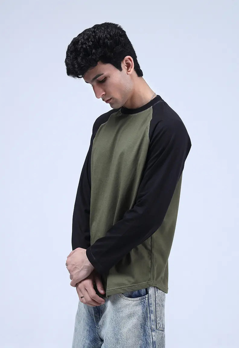 Raglan - Olive Black