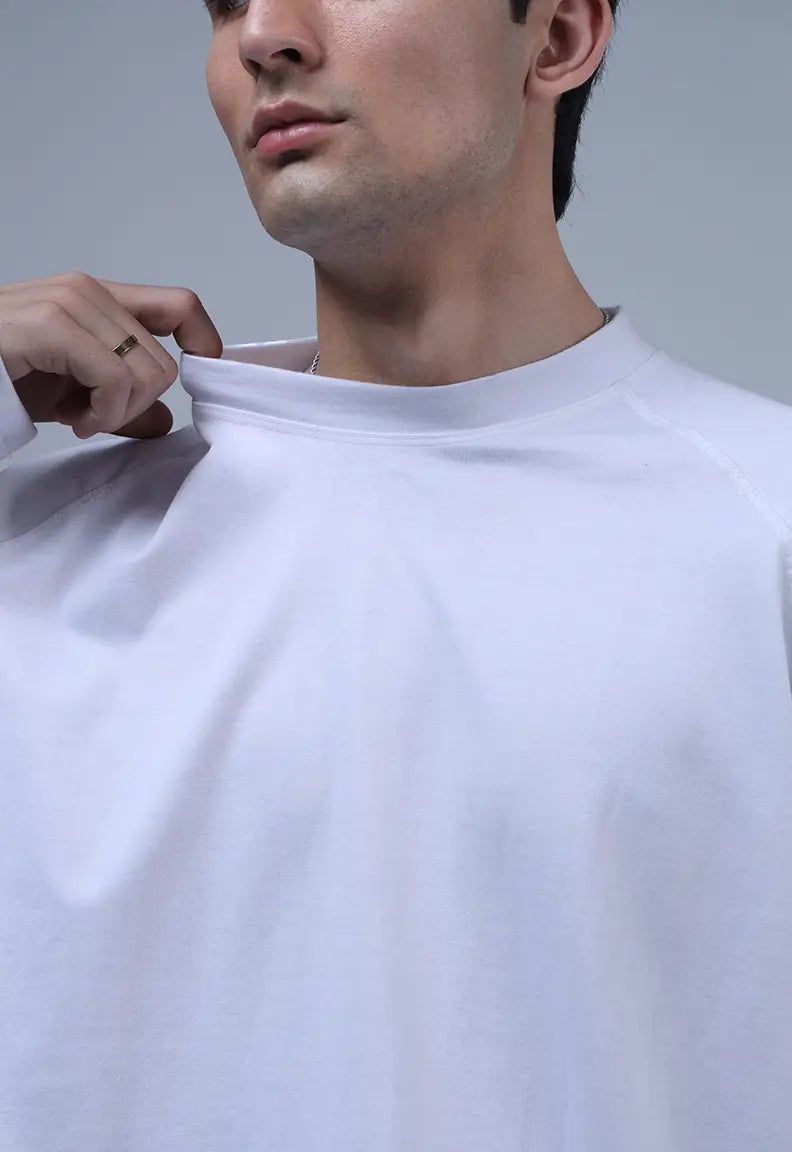 Long Sleeve Cropped Tee- White