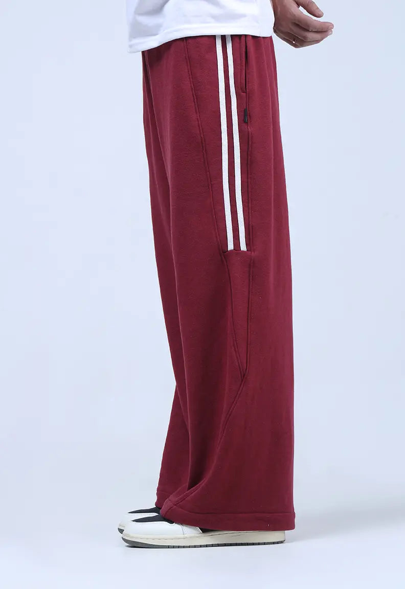 Baggy Trousers - Maroon Stripe