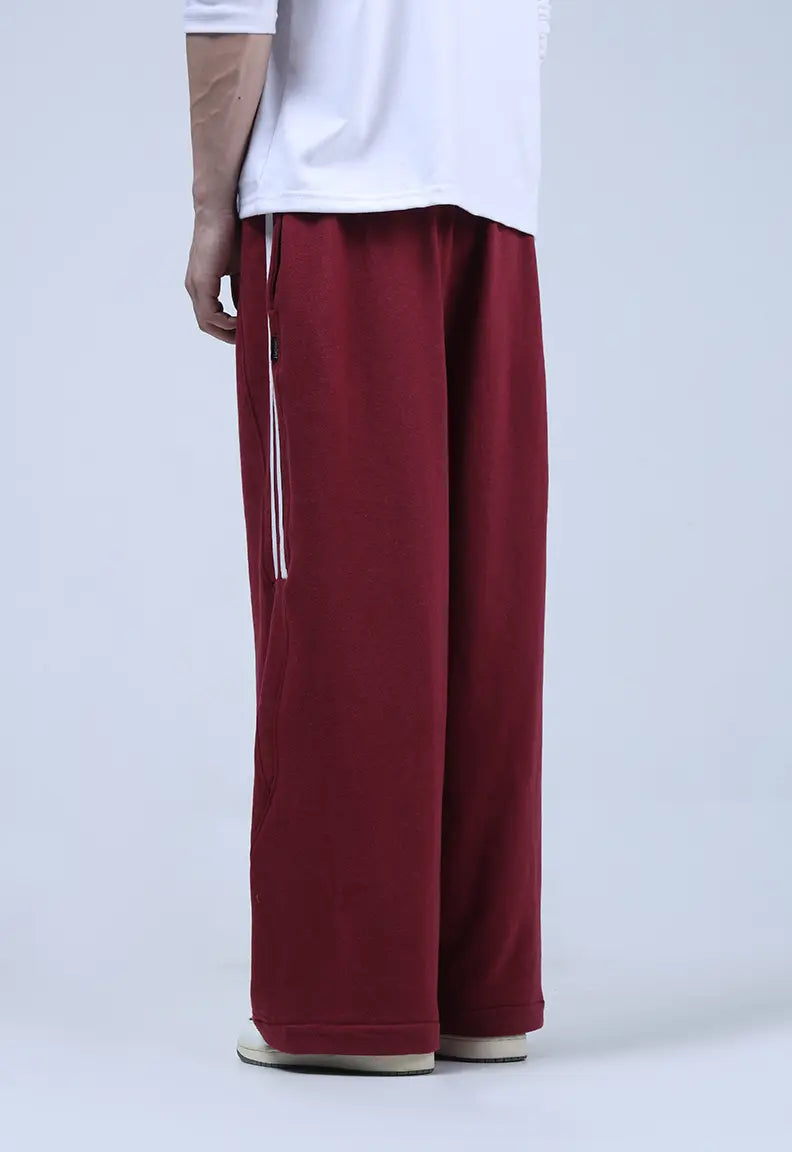 Baggy Trousers - Maroon Stripe