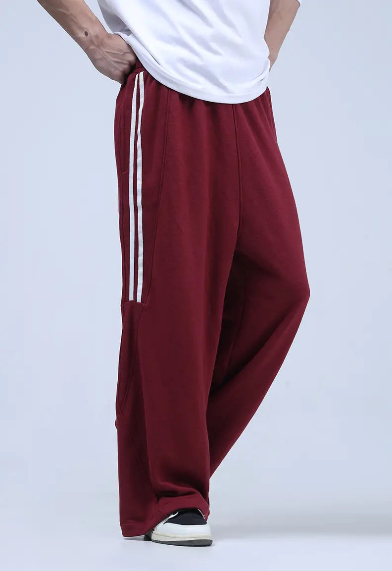 Baggy Trousers - Maroon Stripe