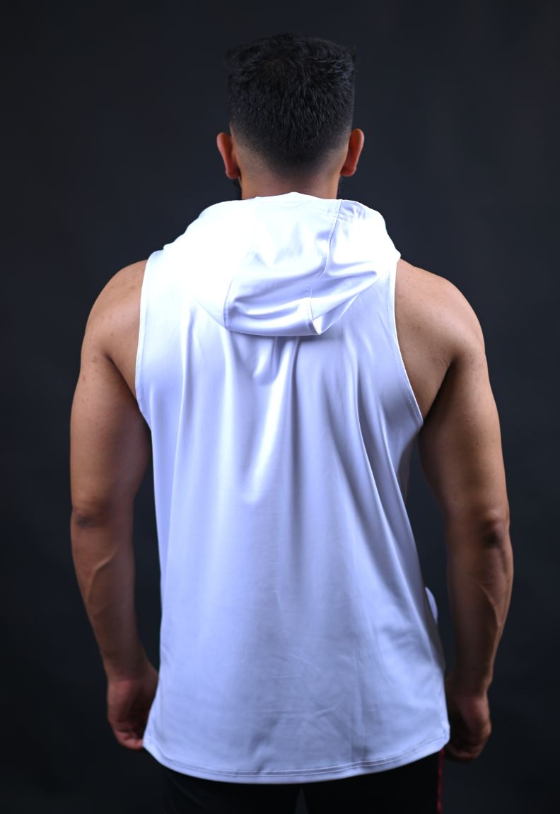 Dri-FIT Sleeveless Hoodie – White