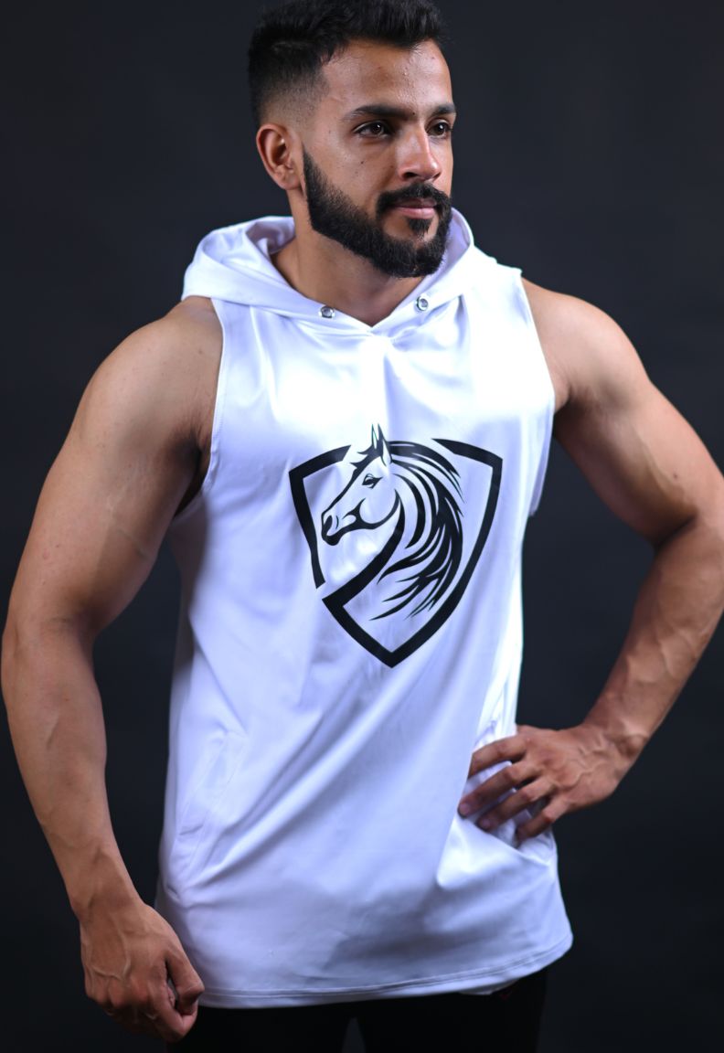 Dri-FIT Sleeveless Hoodie – White