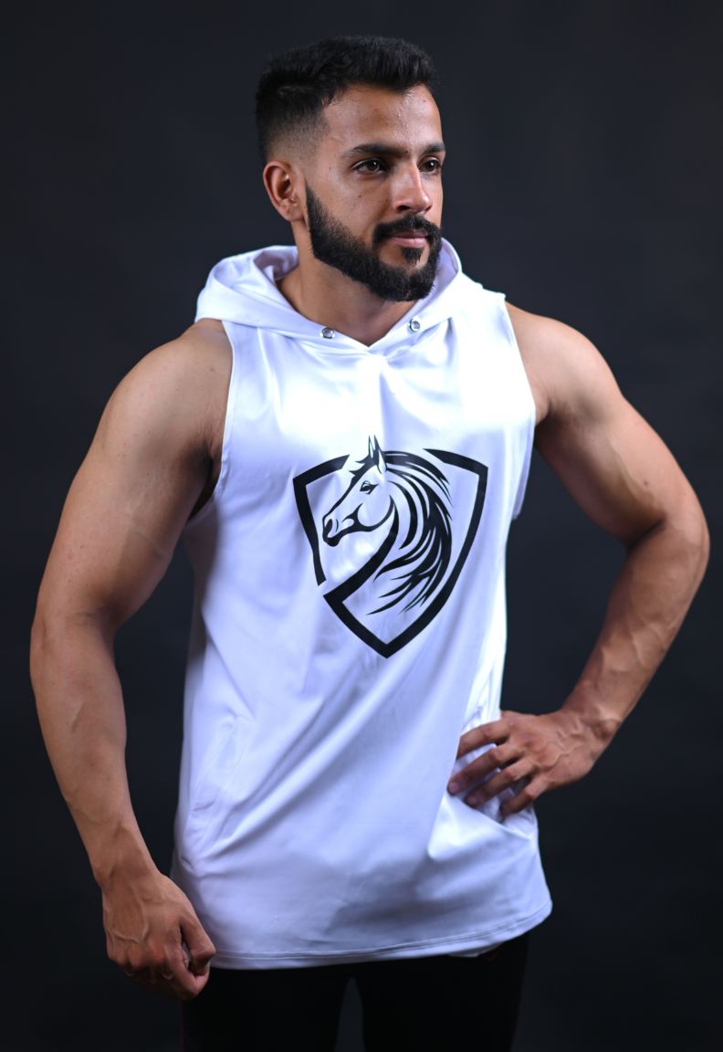 Dri-FIT Sleeveless Hoodie – White