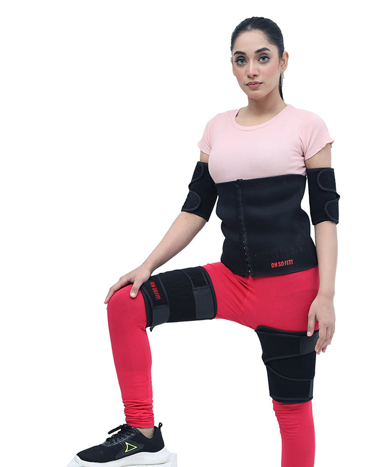 Women's Fat loss set: Adjustable Waist Trainer + Adjustable Arms Trimmers + Adjustable Thigh Trimmer