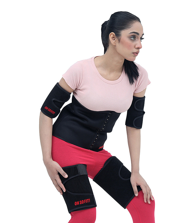 Women's Fat loss set: Adjustable Waist Trainer + Adjustable Arms Trimmers + Adjustable Thigh Trimmer