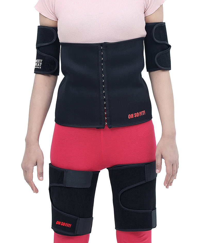 Women's Fat loss set: Adjustable Waist Trainer + Adjustable Arms Trimmers + Adjustable Thigh Trimmer