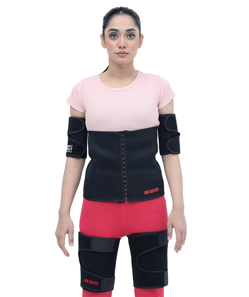Women's Fat loss set: Adjustable Waist Trainer + Adjustable Arms Trimmers + Adjustable Thigh Trimmer