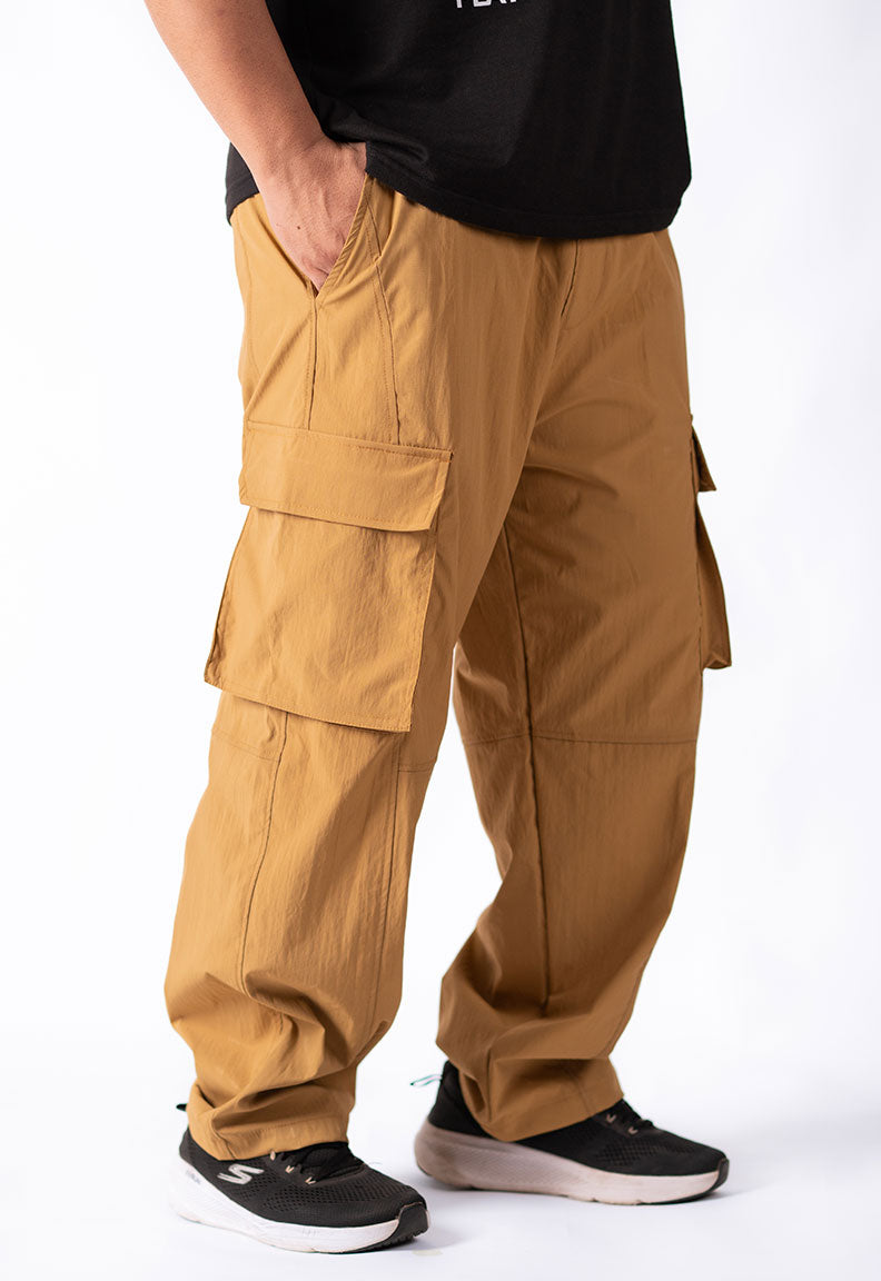 Baggy Street Cargo Trousers – Beige