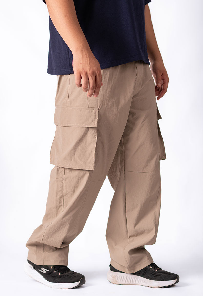 Baggy Street Cargo Trousers – Light Khaki