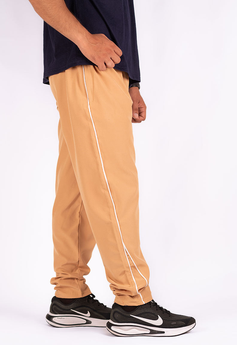Micro-Stretch Athletic Trousers – Light Beige