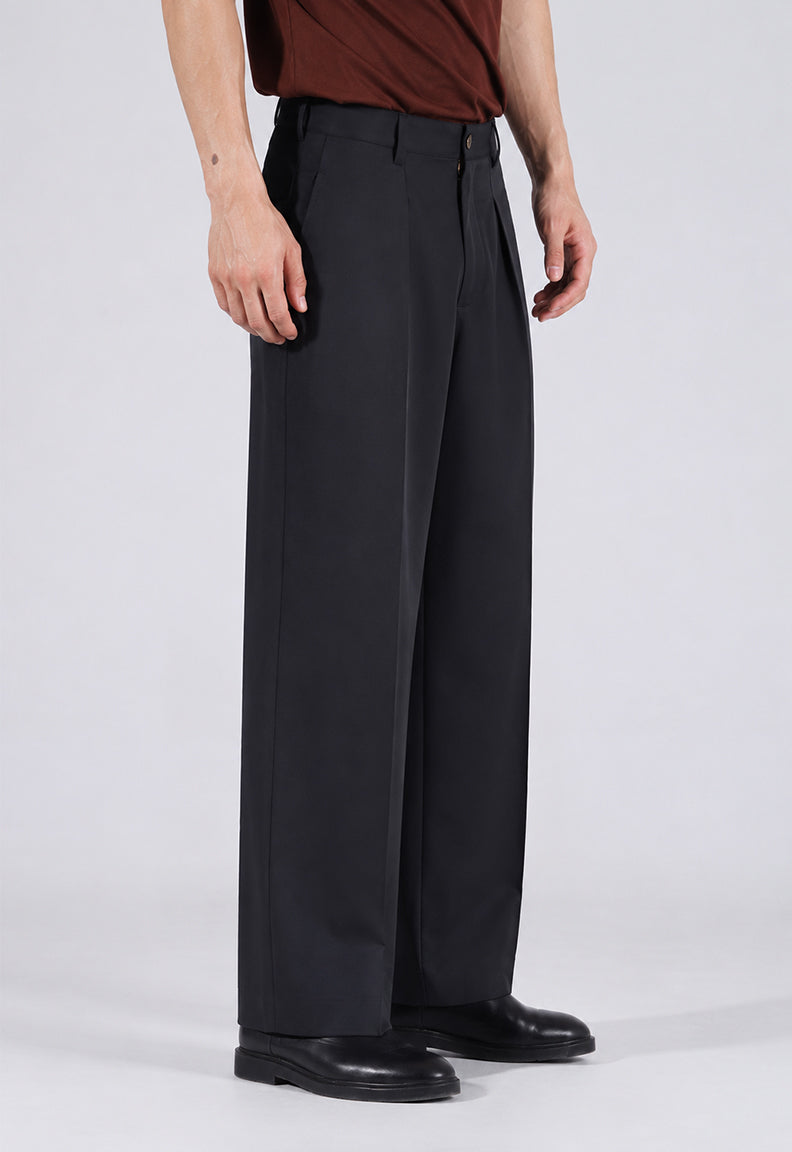Baggy Pleated Pant - Black
