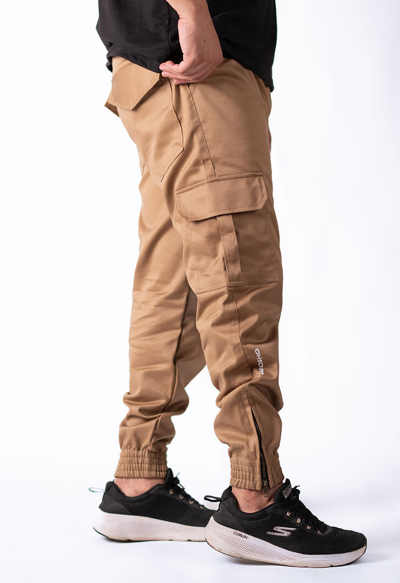 Bottom Zip Style 6 Pocket Style Imp Cotton Cargo Trouser Khaki
