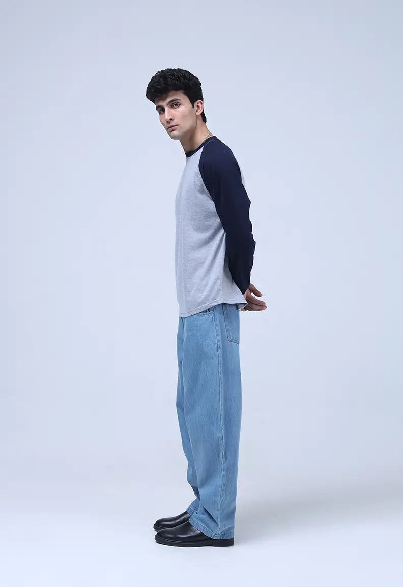 Raglan - Grey and Blue