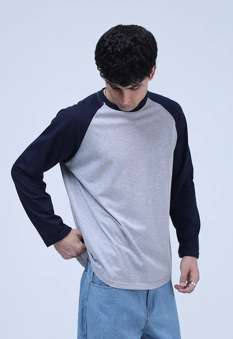 Raglan - Grey and Blue