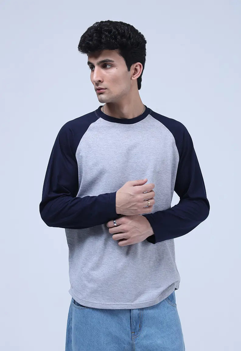 Raglan - Grey and Blue