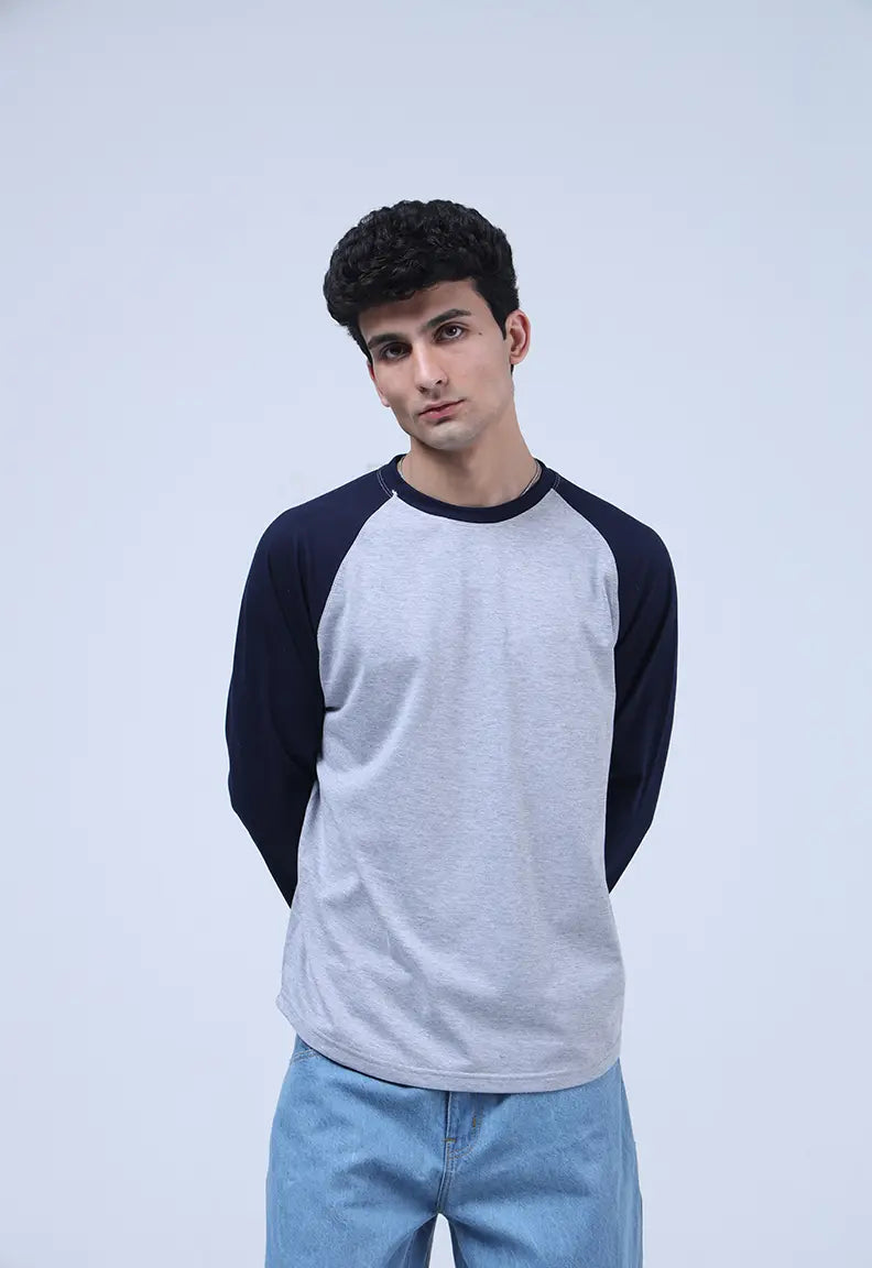 Raglan - Grey and Blue