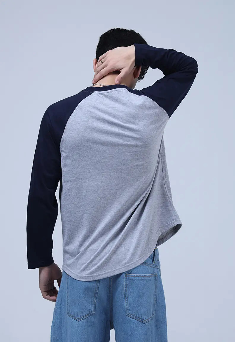 Raglan - Grey and Blue