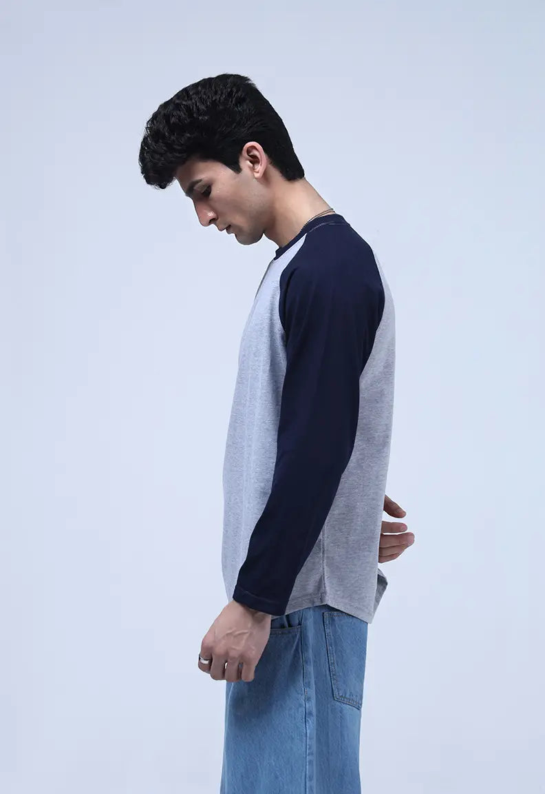 Raglan - Grey and Blue