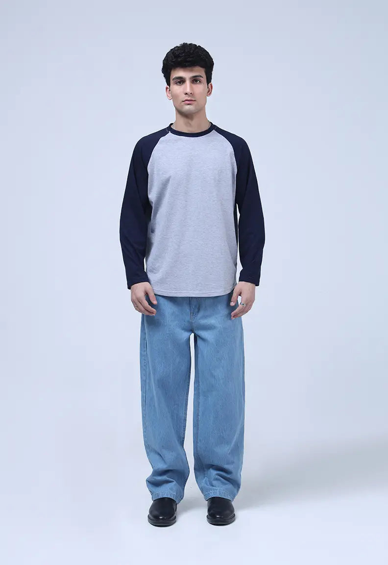 Raglan - Grey and Blue