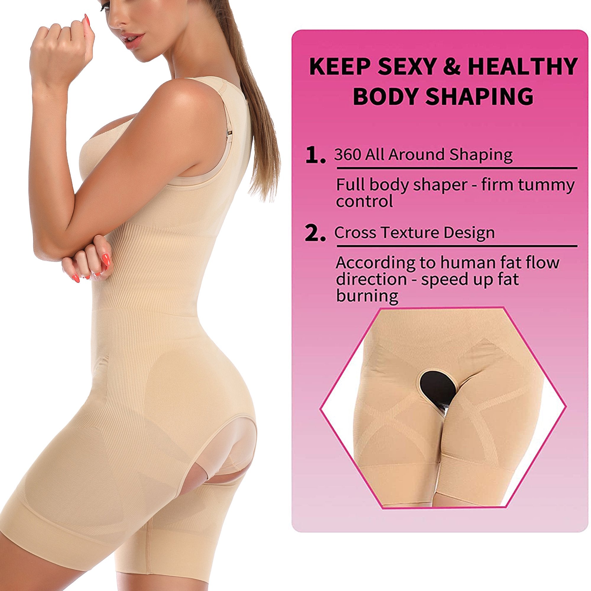 Slimming Ladies Crouch Full Body Shaper And Tummy Shaper